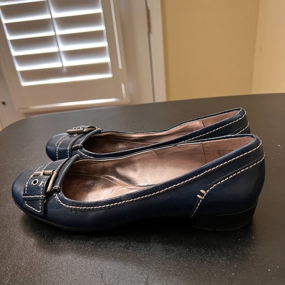 Ruby & bloom size 8 navy leather flats - Picture 4 of 12